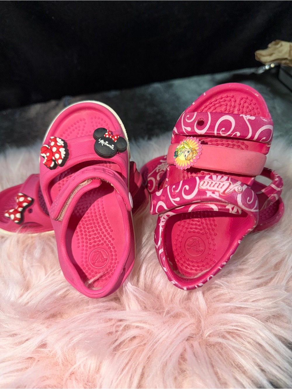 CROCS Kids Pink Character Charm Sandals